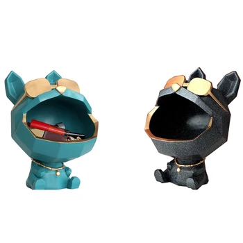 

Bulldog Storage Box,Resin Candy&Key Storage Box,Nordic Animal Sculpture Ornament Suitable for Home