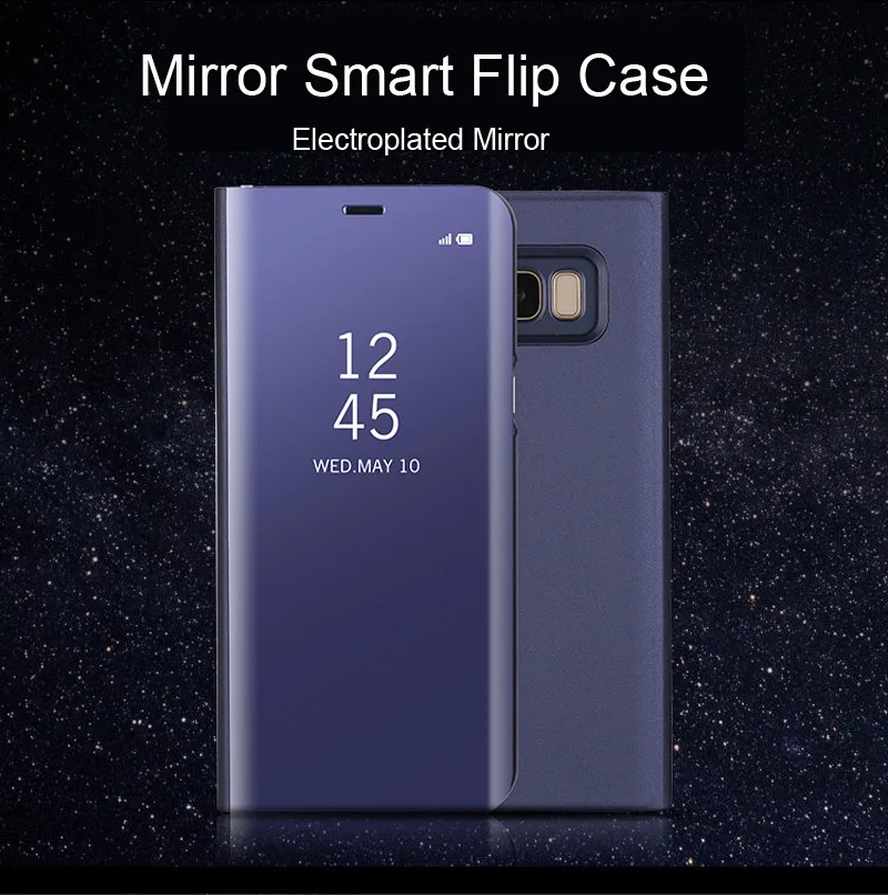 Зеркальный чехол Прозрачный чехол для телефона samsung Galaxy S6 S7 Edge S8 Plus Note 5 Note 8 со смарт-чипом
