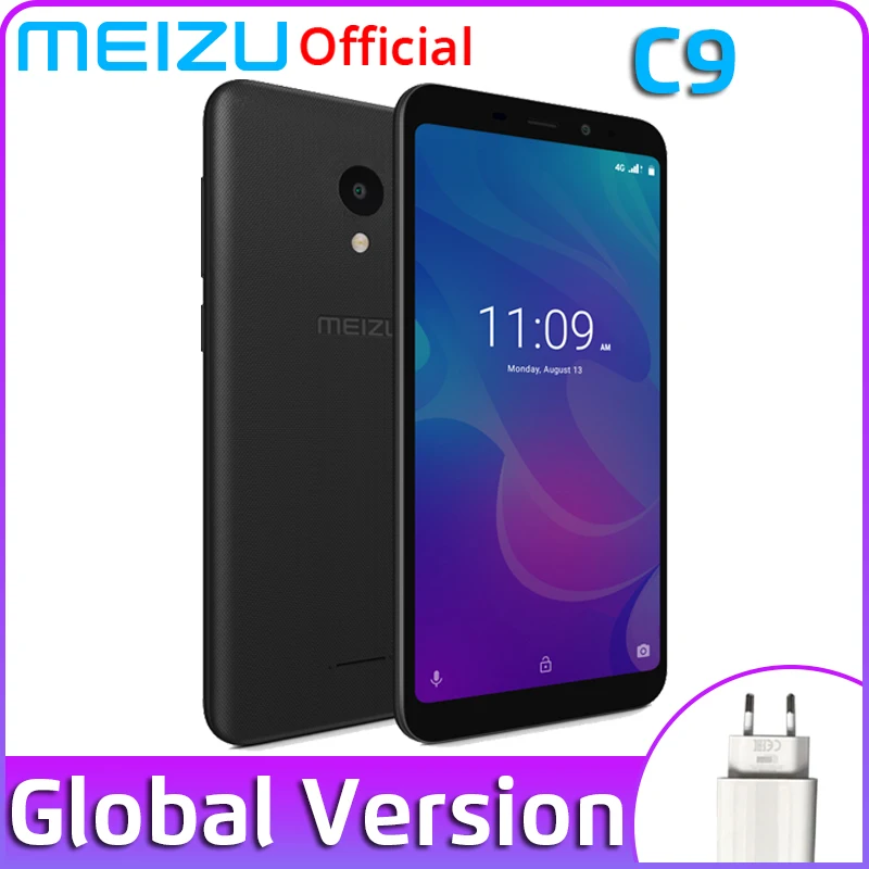 Глобальная версия Meizu C9, 2 Гб ОЗУ, 16 Гб ПЗУ, смартфон, четыре ядра, 5,45 дюймов, 1440X720 P, фронтальная 8 Мп, задняя 13 МП, аккумулятор 3000 мАч