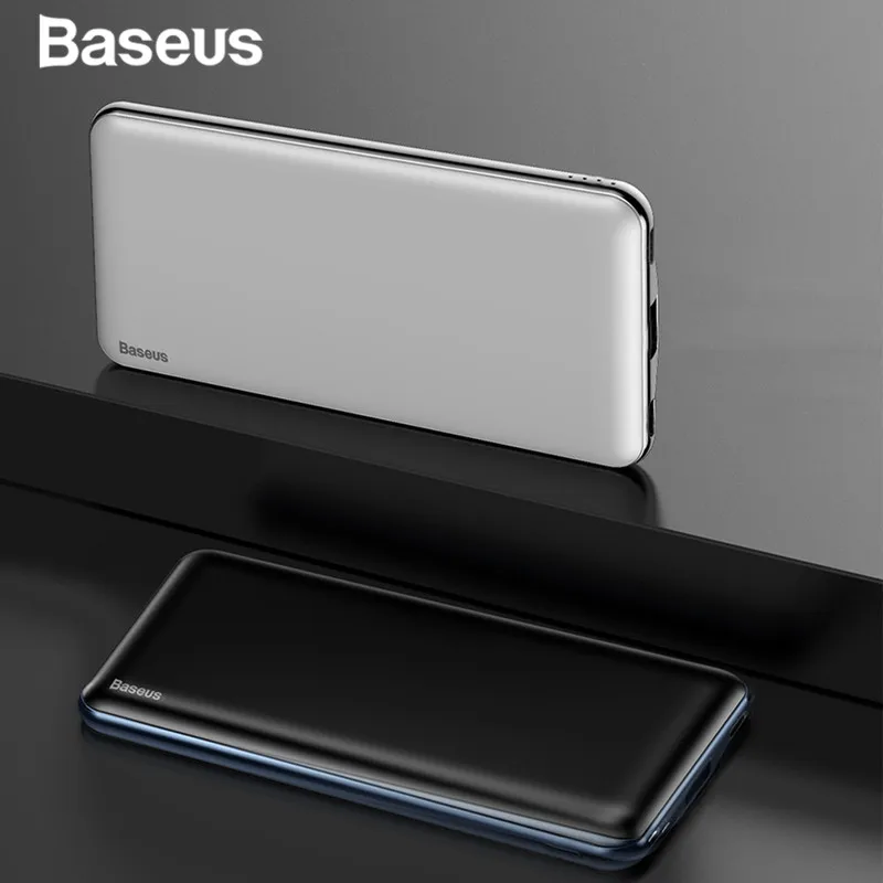 Baseus 10000mAh PD banco de energía de carga rápida 3A banco de energía Ultra delgado cargador USB