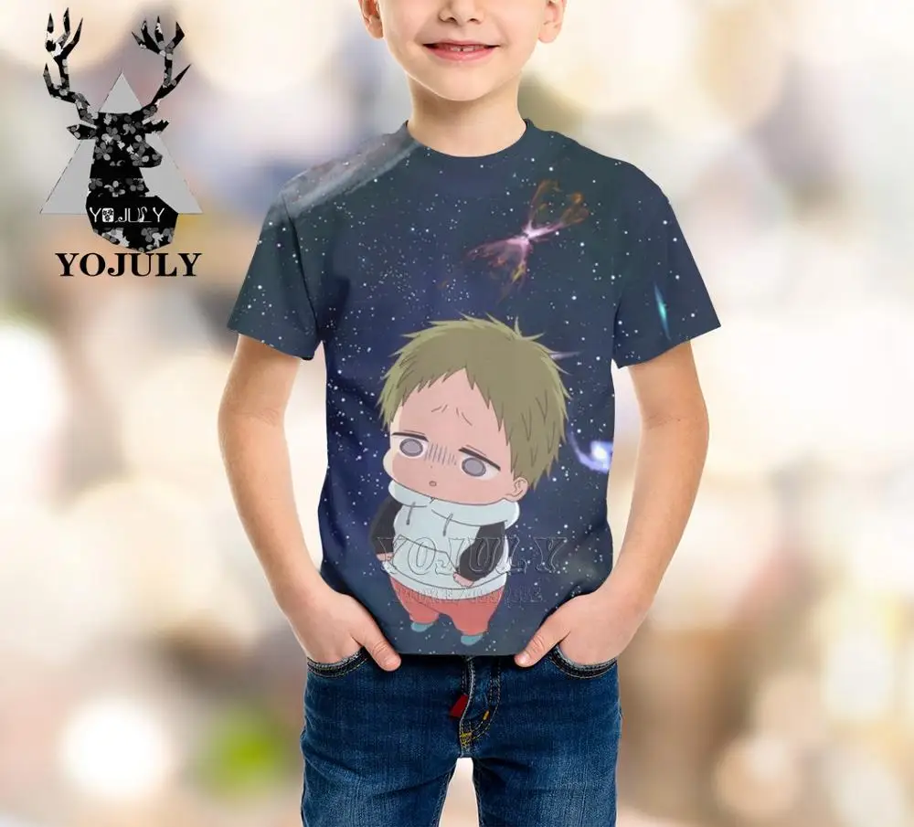 YOJULY/футболка с короткими рукавами для детей с 3D принтом, Gakuen dad, аниме, brothers летние детские футболки для маленьких мальчиков и девочек, A403