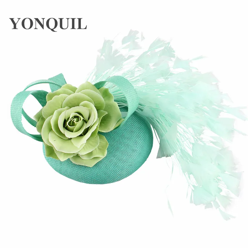 Hair Accessories Yellow Fashion Hat Fedora Formal Dress Church Fascinators Hat Headband Party Tea Millinery Caps Mesh Hair Accessories Fascinator Hats