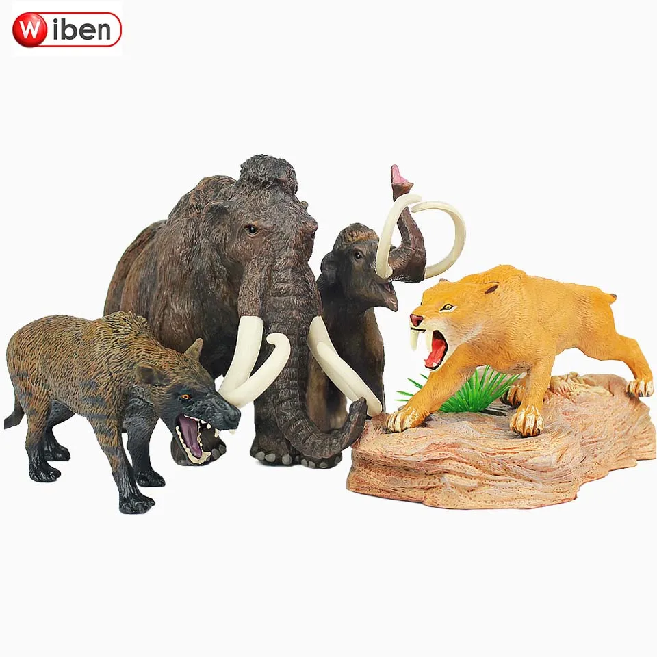 Wiben Mammoth Sabre Wulf Canis dirus модель животного пластиковые фигурки для экшн-игр и игрушек