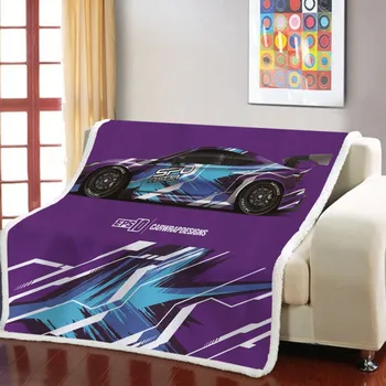 

Extreme Sport Sherpa Blanket Kart/Racing Car Throw Blanket Picnic Travel Weighted Blanket Nap Office Blanket Home Square Blanket