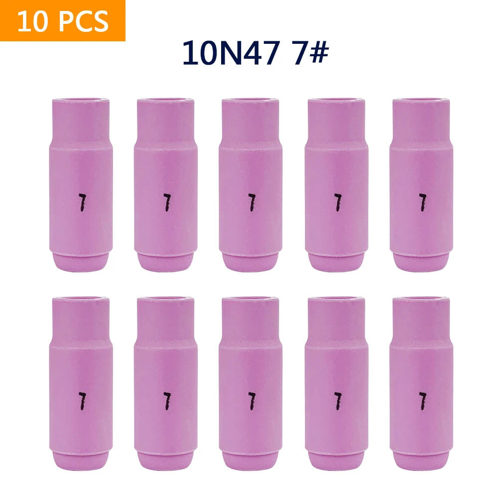 10pcs TIG Alumina Nozzles Ceramic Shield Cup 10N47#7 7/16