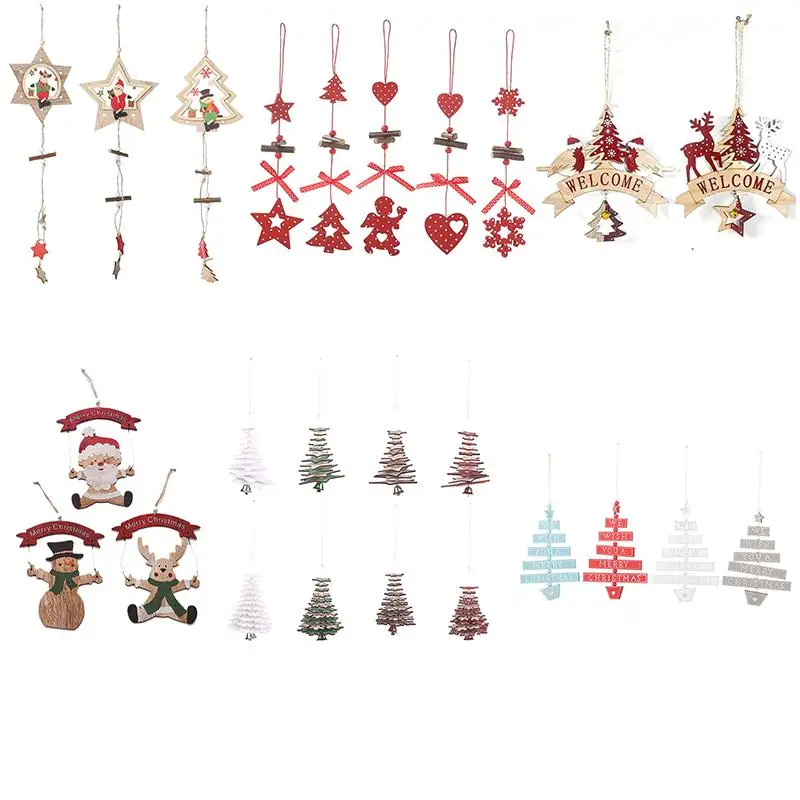 2PCS Christmas White Elk Bell Deer Xmas Tree Hanging Ornaments Party Decoration