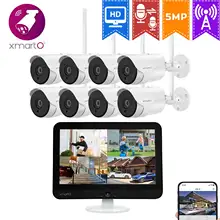 

[All in One] XMARTO HD 1296p/1080P WiFi Home Security Camera System With 5MP LCD NVR, IR Night Vision, 2-Way Audio