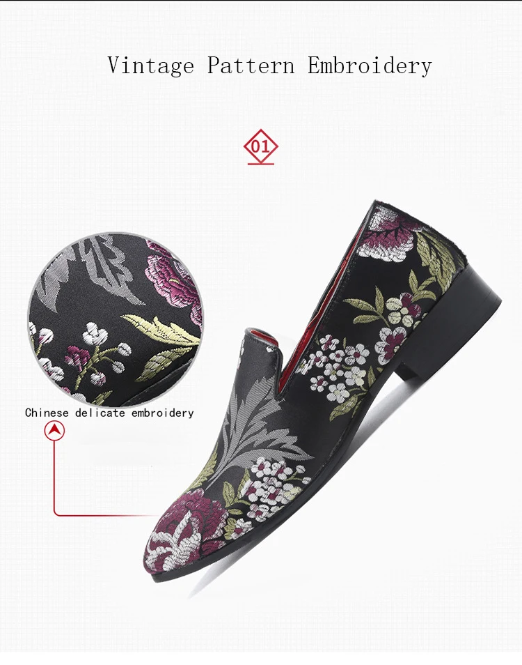 New Men Suede Loafers Classic Embroidery Pattern Men's Flats Shoes Large Size 37-48 Comfortable Casual Dress Footwear