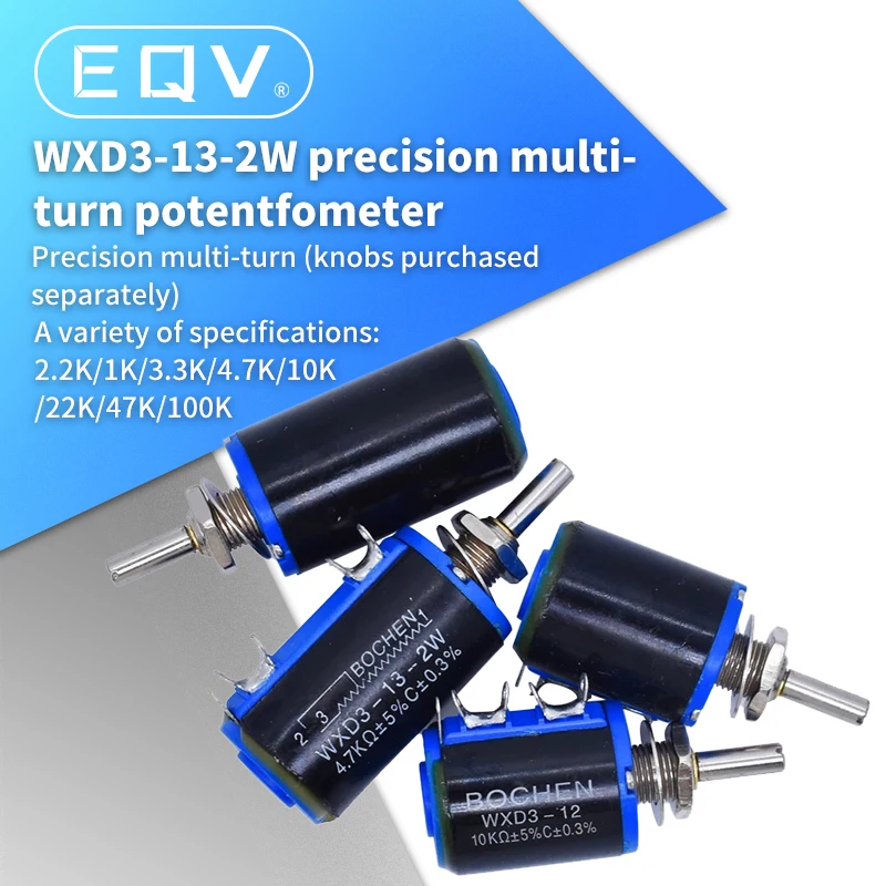 WXD3-13 2W WXD3-12 100 220 470 1K 2K2 3K3 4K7 10K 22K 33K 47K Ohm 100R 220 470R 2.2K 3.3K 4.7K WXD3-12-1W Potentiometer with nut volume potentiometer