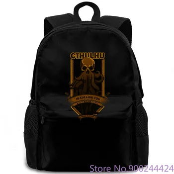 

CTHULHU IS CALLING YOU Wars Horror Arkham H. P. Lovecraft Miskatonic Cool Homme Men Funny backpack
