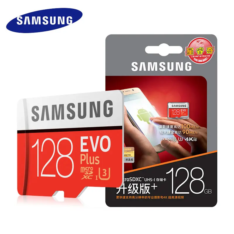 Карта Microsd SAMSUNG 256G 128 Гб 64 ГБ 32 ГБ 16 ГБ 8 ГБ 100 МБ/с./с класс 10 U3 U1 SDXC класс EVO+ Micro SD карта памяти TF флэш-карта