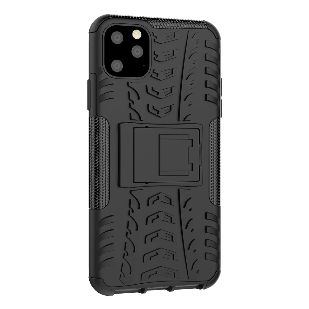 For iPhone 11 Pro MAX XR X XS MAX 8 7 6 6S Plus Case Hard Plastic Soft Silicone Hybrid Armor Stand PC+ TPU Cover For iPhone 11