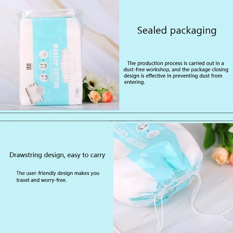 222pcs Clean Cotton Pads Soft Wet And Dry Dual-Use Cosmetic Tissue Makeup Remover Pad SQ62