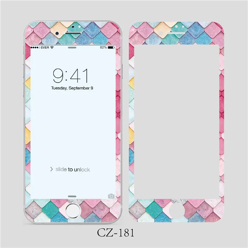 Милое закаленное стекло с цветочным узором для iPhone 8 7 6 6S plus 3D мягкая передняя защита экрана пленка полноэкранное стекло - Цвет: 8