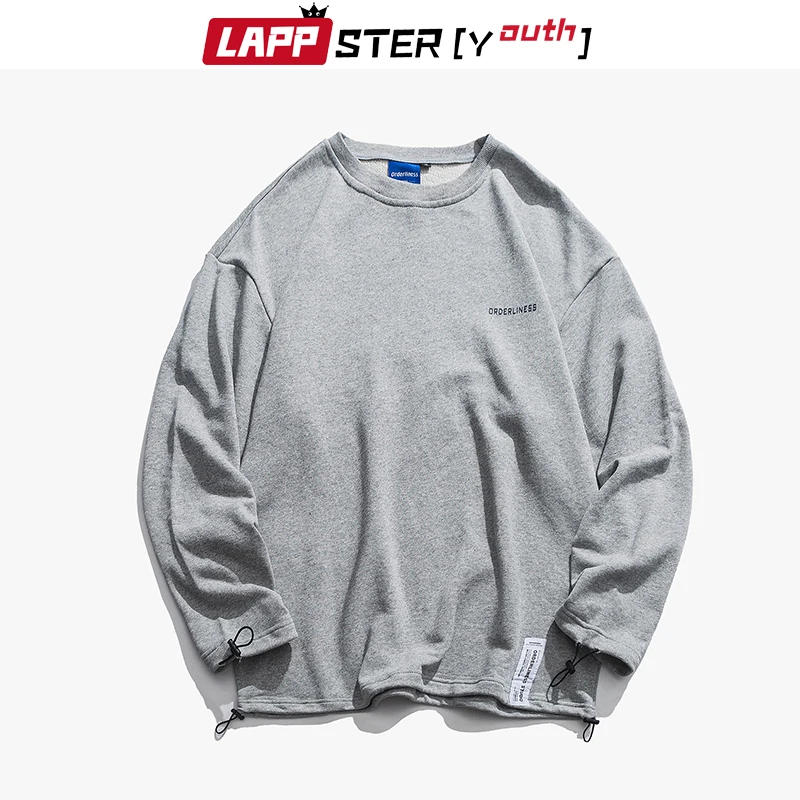 LAPPSTER-Youth мужской негабаритный Harajuku толстовки кофты мужские s японские уличные толстовки винтажные корейские черные толстовки с капюшоном