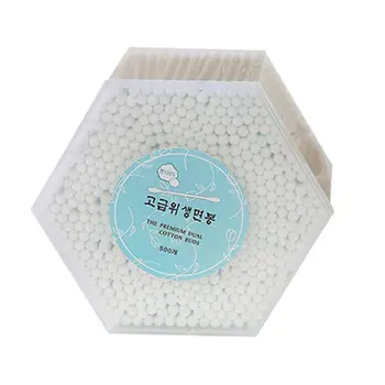 

Double Head Cotton Swab Hexagon Female Makeup Cotton Buds For Medical Wooden Sticks Nose Ears Cleaning Tools Health Care 500 Pcs