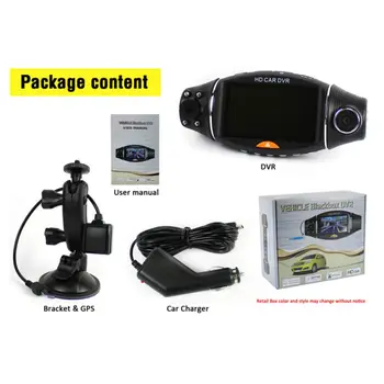 

Auto 140 ° Wide Angle Rotatation Dual Lens Dash Camera Black Car DVR GPS G-Sensor Night Vision 2.7" Screen Vehicle Electronics