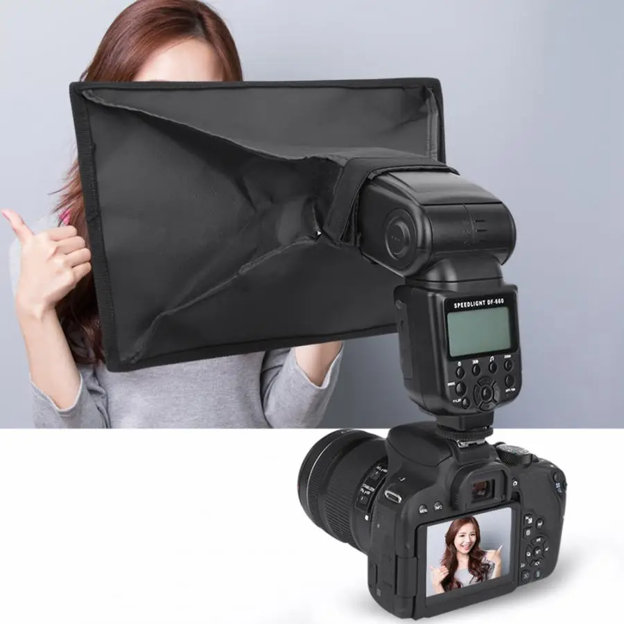 Универсальный 20x30 см софтбокс Speedlite диффузор для Камера светодиодная вспышка света Скорость огни портативный Софтбокс диффузор