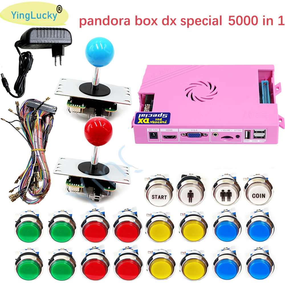 

5000 In 1 Pandora Box Dx Kit 2/4 Player Arcade Machine Diy Kit Arcade LED button sanwa joystick high score Save Game Pandora Kit