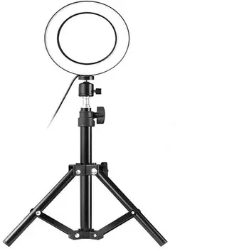 

6 10 Inch Selfie Ring Light 70cm Tripod Stand Dimmable USB Circle LED Soft Fill Lights for Phone Live Stream Makeup YouTube