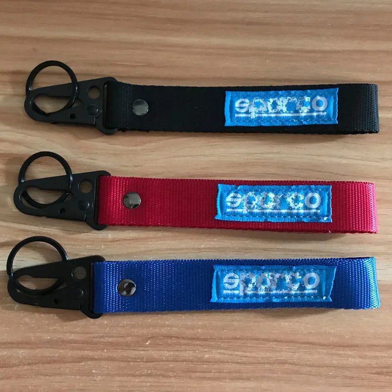

Car Seat belt material nylon cloth keychain embroidery stitching for SP Racing emblem for Mercedes benz Audi Bmw accessories