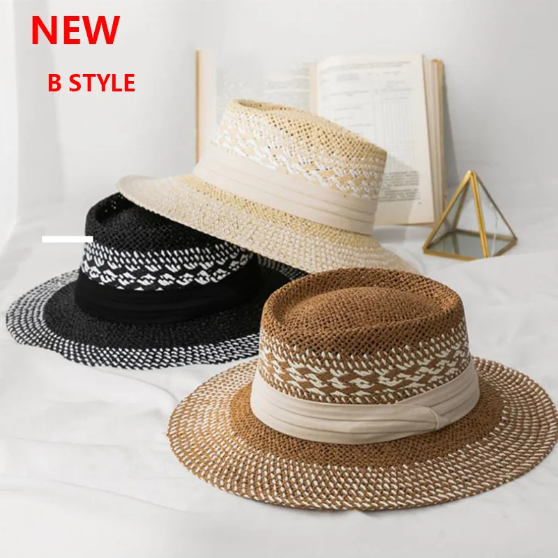 2021 New Handmade Straw Beach Hat For Women Summer hat Panama Cap