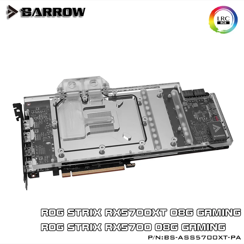 Барроу воды блок использовать для ASUS ROG STRIX RX5700/RX5700XT O8G игровой Aurora/Поддержка оригинальной задней панелью 5V 3PIN A-RGB