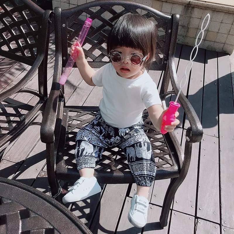 Летние Детские противомоскитные штаны с рисунком головы пельменей для мамы детские шаровары-фонарики из чистого хлопка для мужчин и женщин Свободные