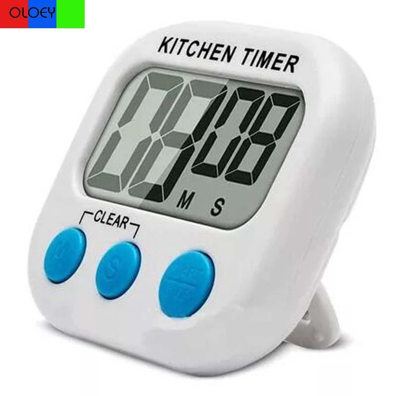 US Large LCD Digital Kitchen Egg Cooking Timer Count Down Clock Alarm Stopwatch