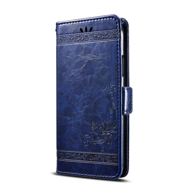 For Vivo Y17 Case Luxury Vintage Flip Wallet Leather Capa Cover for Vivo Y17 Phone Case with Card Slot Accessories - Цвет: Синий