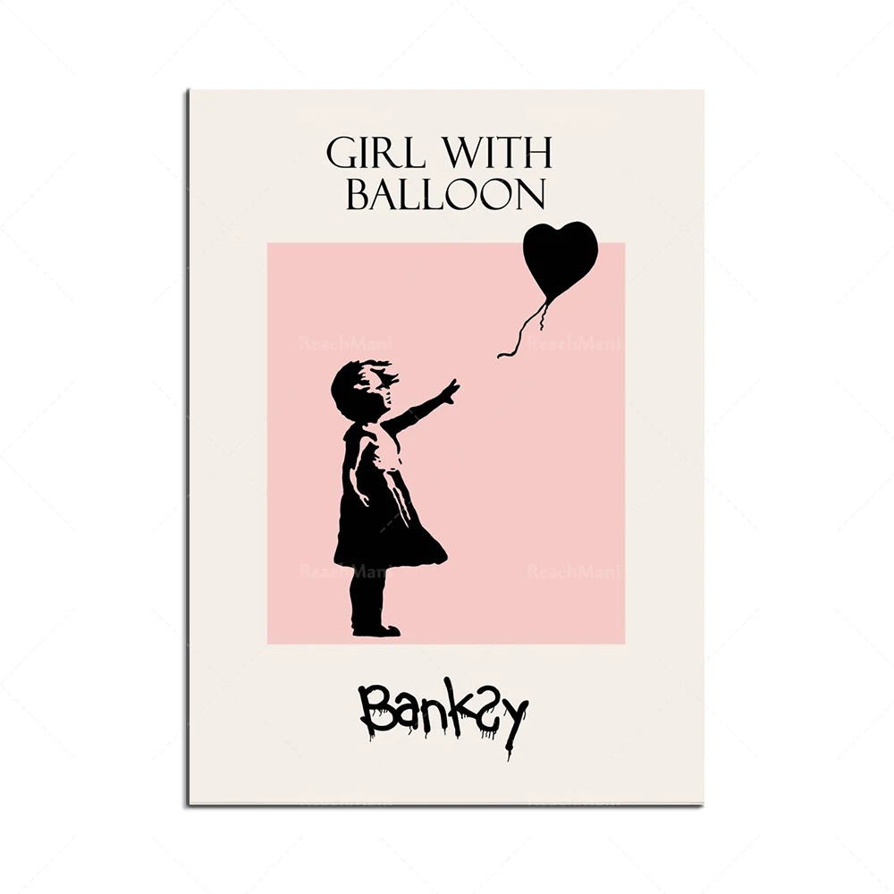 Banksy Art Print, Girl With Balloons, Flower Bender Banksy Poster