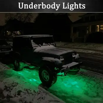 

6X Led Rock Lights​ Green 9LED Rock Light For JEEP Offroad Truck UTV Fog Light New