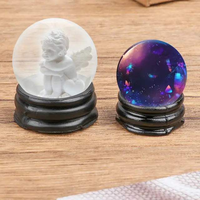 Base Para Bola De Cristal Con Luz LED – Soporte De Aleación Plegable, Estilo Moderno | Para Decorar Hogar O Exhibir Objetos Decorativos
