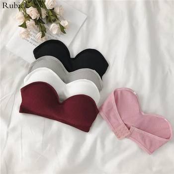 

Bra Strapless Strap Sexy Bras Women Wire Free Solid Color Brassiere Female Comfortable 3/4 Cup One-Piece Bra Women Sexy Lingerie
