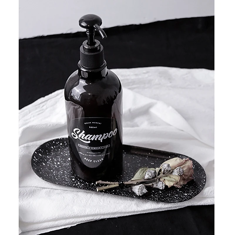 Nordic PET Soap Bottle soap dispenser refillable bottle shampoo dispenser soap dispenser bottle refillable plastic bottles plastic lotion bottle 500ml Bathroom Shower Gel Refillable Bottles Shampoo Wash Hair Conditioner Lotions Press Dispenser Brown