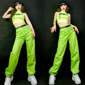 

New Hip-hop Street Dance Performance Clothing Gogo Dance Competition Stage Costume Jazz Dance Fluorescent Sports Outfits SL2403