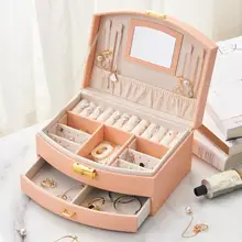 

Jewelry Box Portable Fashion Large Capacity Drawer Type Jewelry Box Multilayer Bracelet Case for Home