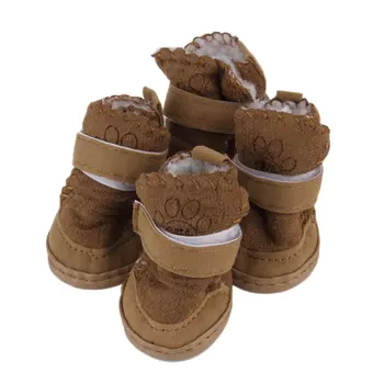 

2 Colors fashion pet dog pet shoes snow boots child Teddy Cotton Flax small dog shoes Snow Boots Drop Shipping