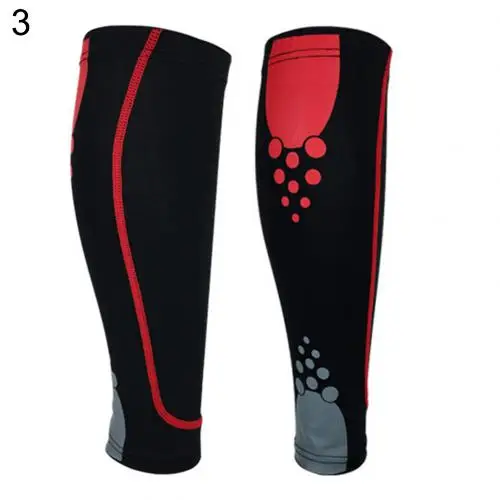Black Red 1 шт., спортивный безопасный наколенник, Эластичный компрессионный рукав для поддержки голени, для фитнеса, для бега, баскетбола, волейбола - Цвет: Black Red