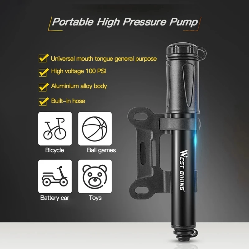 Mini pompe à vélo portable en alliage d'aluminium, gonfleur d'air pour vélo,  pompe Presta et Schrader, pompe VTT, 160 Psi - AliExpress