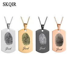 

Custom Footprint Dogtag Pendant Necklace Stainless Steel Men Necklaces Personalized Name Photo Choker Family Jewelry Gifts
