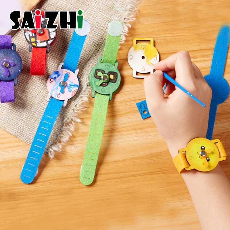 Saizhi DIY Ручная роспись часы ручной работы обучение детей детский сад