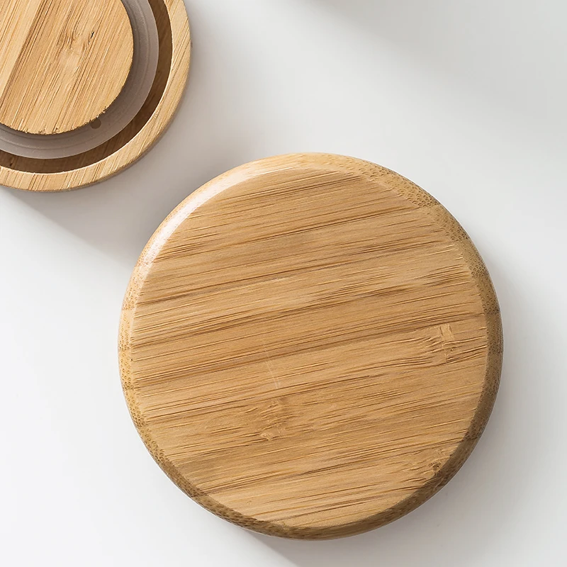 Ceramic Sealed Jars and Wooden Lid Home Kitchen Storage Can Bulk Container for Seasoning Food Spice Tea Coffee Sugar
