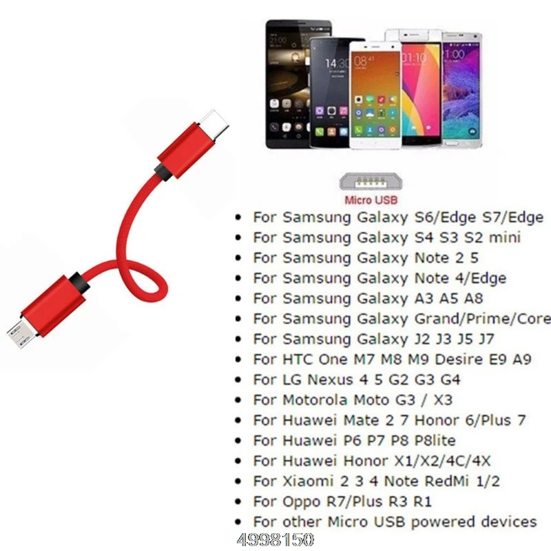 Тип C USB-C к Micro USB Male-кабель для зарядки передачи и синхронизации OTG Зарядное устройство для передачи данных Кабель-адаптер Шнур