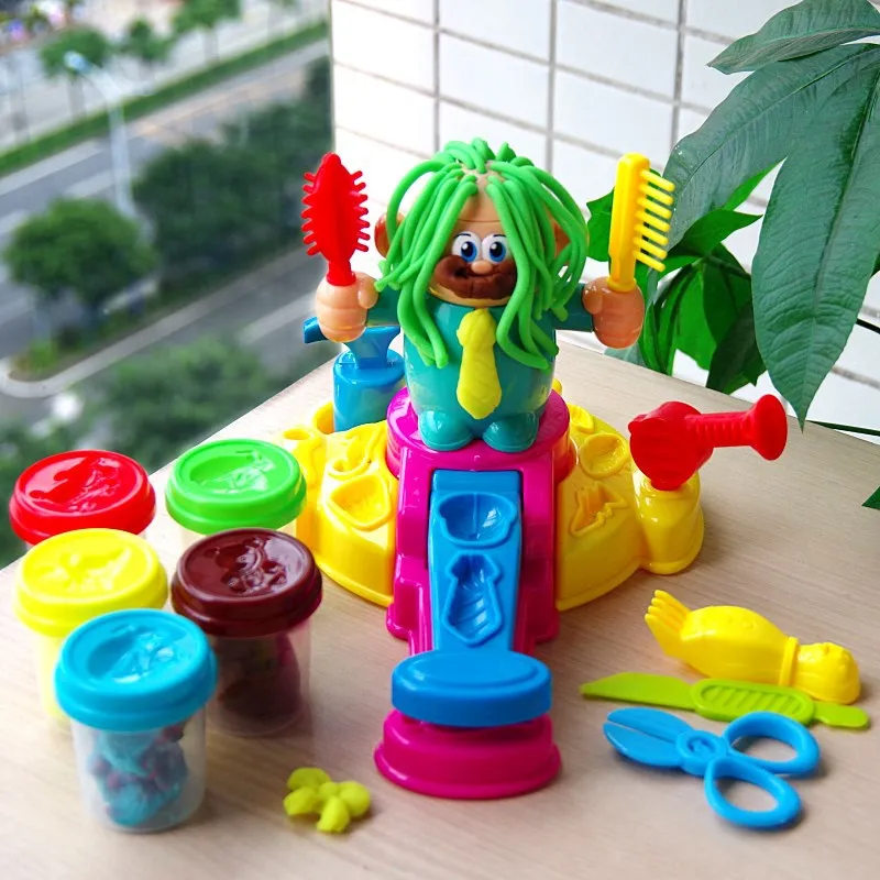 Early Education Toy-Style Barber Colored Clay Hair Cut Children Clay Plasticene Mould Tool GIRL'S Gift
