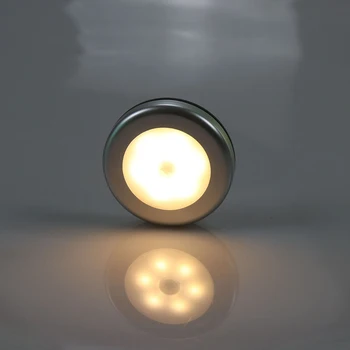 

3Pcs Motion Sensor 6 LED Night Light Battery Powered 6 Led Wall Light Hallway Closet Stairs Bedroom Warm white/white light