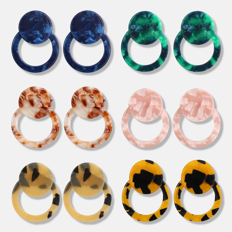 

Leopard Ring Earrings 2019 Retro Women's Fashion Statement Earring Acrylic Acetic Acid Drop Earrings For Wedding Gift Wholesale