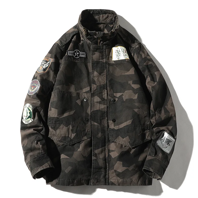 

2019 Camouflage Coat Men's Spring And Autumn Korean-style New Style Fashion Casual Loose-Fit Tooling Jacket Men's Autumn Tops Fa