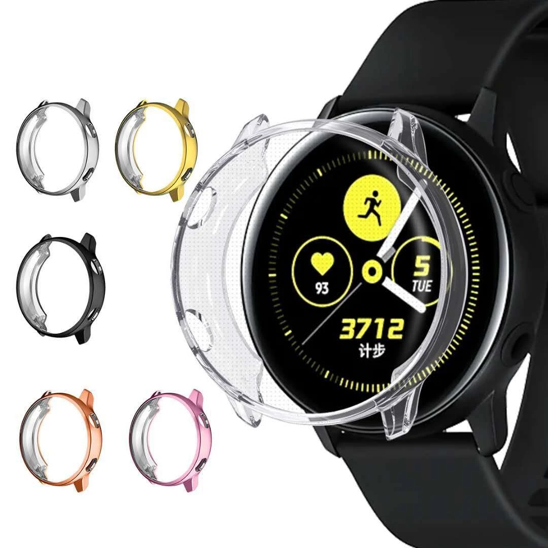 1 шт. Мягкий силиконовый чехол для samsung Galaxy Watch Active Case Аксессуары для бампера протектор полное покрытие экрана Защитный чехол