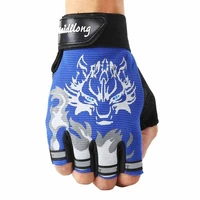Hot Sale 1 Pair Unisex Kids Anti-slip Breathable Bike Bicycle Motorcycle Half Finger Gloves Outdoor Cycling Hand Protect Wear 1